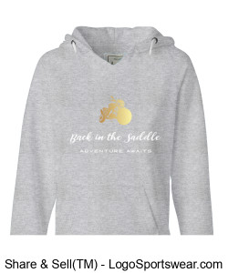 J. America Ladies Sydney Brushed V-Neck Hooded Sweatshirt Design Zoom